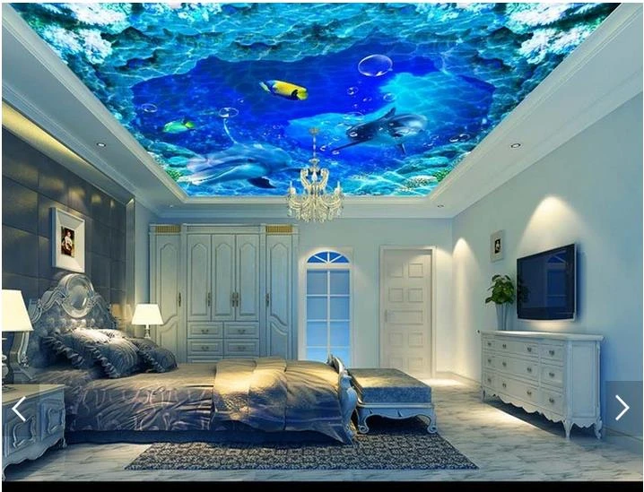 Faeröer sector Selectiekader 3d Foto Behang Custom 3d Plafond Behang Marine Water Lijnen Marine  Dolfijnen Plafond Zenith Muurschilderingen Muur Woonkamer Decor|ceiling  wallpaper|3d ceiling wallpaperphoto wallpaper - AliExpress