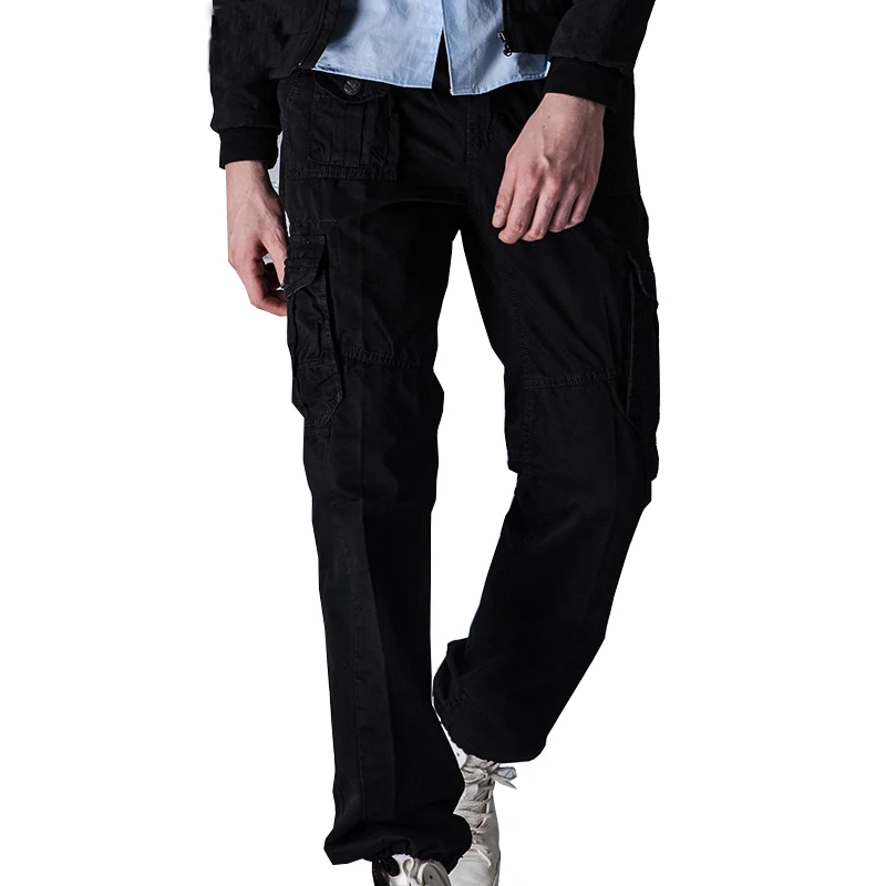 Прямая доставка 2018 новый осенний мужские брюки-карго брюки хлопок сплошной цвет Мути комбинезон с карманами брюки 29-40 axp141