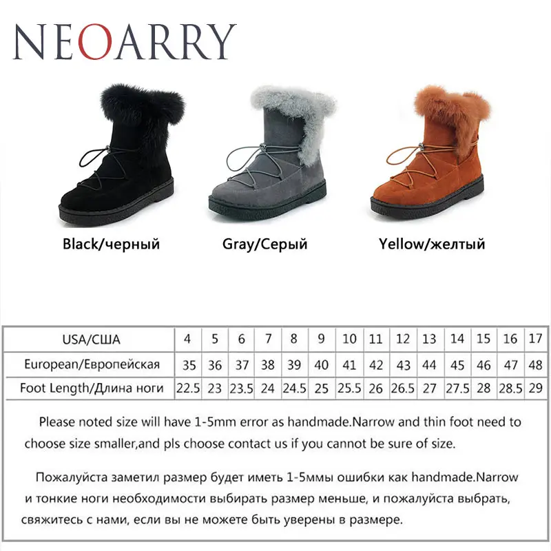 Neoarry зимние сапоги Женские ботинки на шнуровке теплые модные меховые Ботильоны
