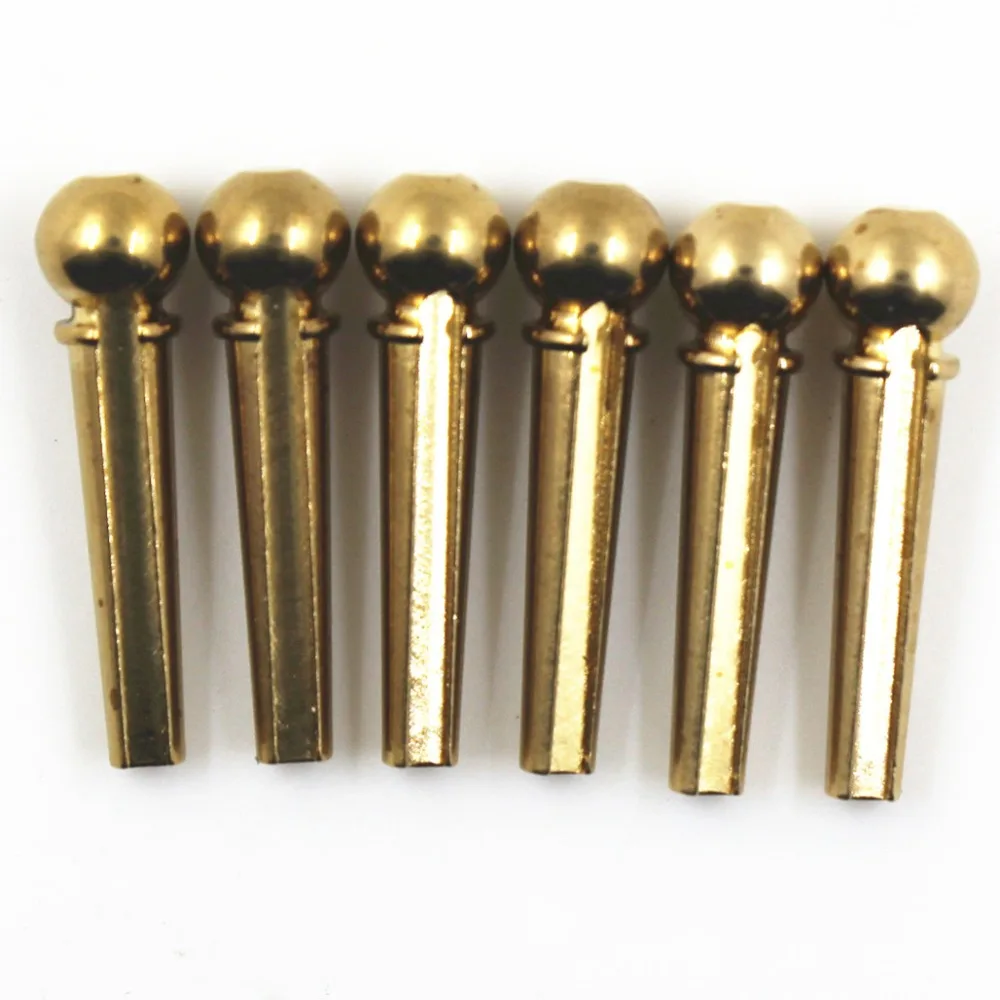 Metal Acoustic Guitar Bridge Pins 6pcs Brass Guitar Strings Fixed Cone String Pins String Nails