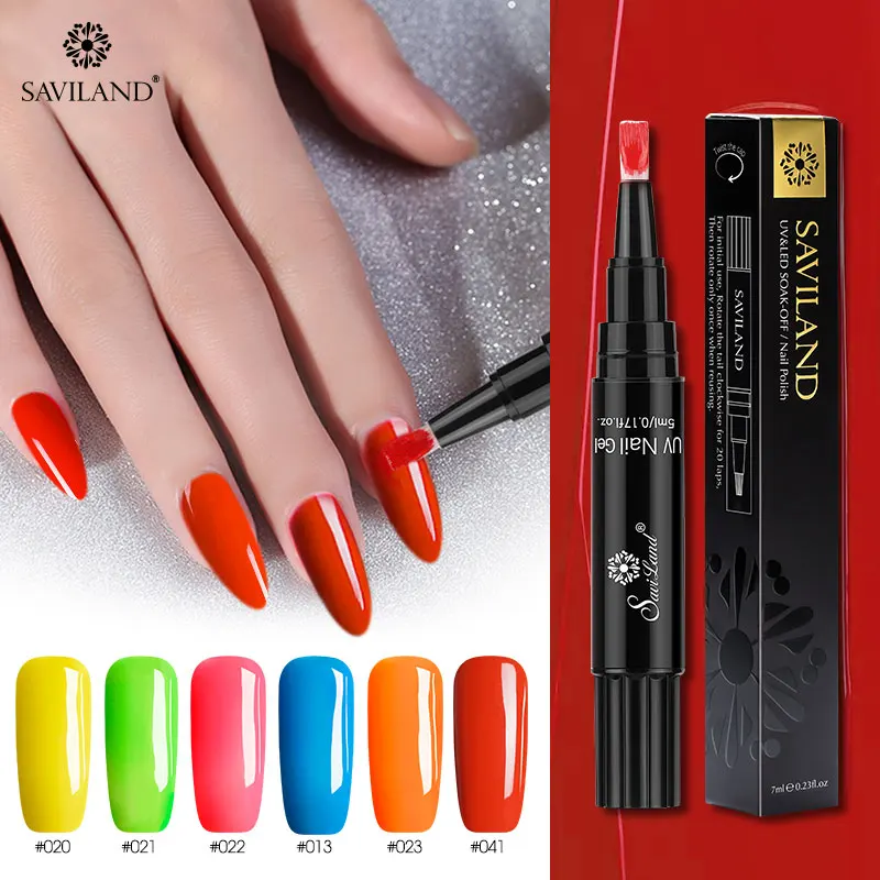 

Saviland Hybrid 3 In 1 Gel Nail Polish Pen Glitter One Step Nail Art Gel Polish 60 Colors Easy To Use UV Gel Varnish