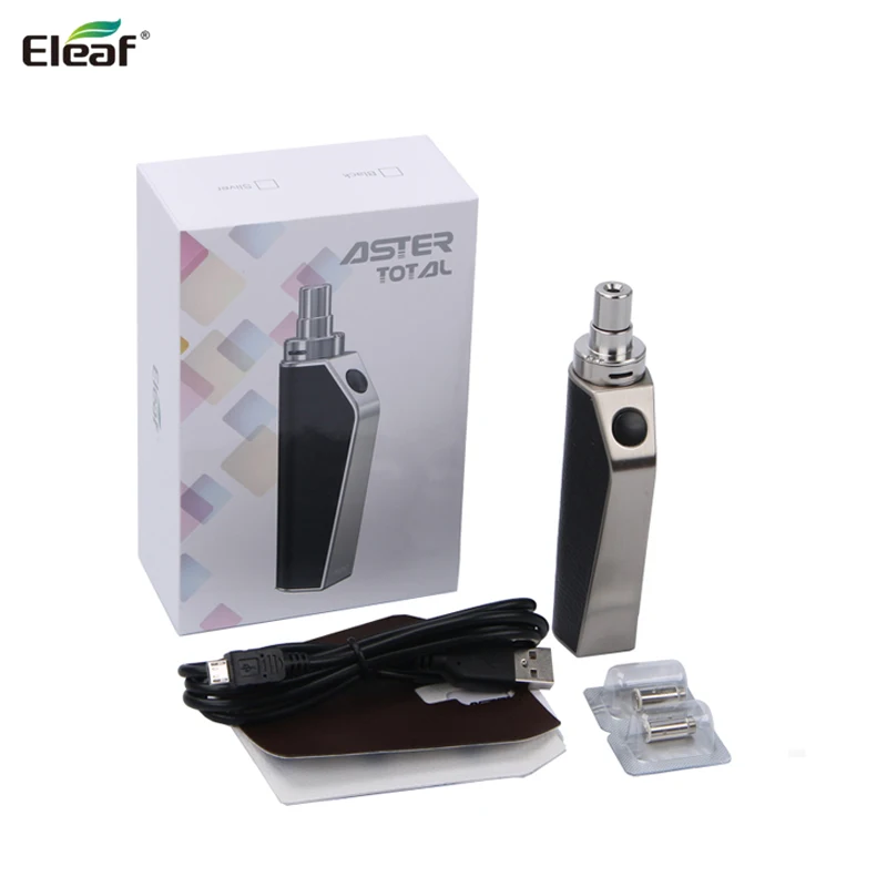 

100% Original Eleaf Aster Total Starter Kit with 1600mAh Built-in Battery 2ml e-Juice Capacity IC 1.1ohm Head