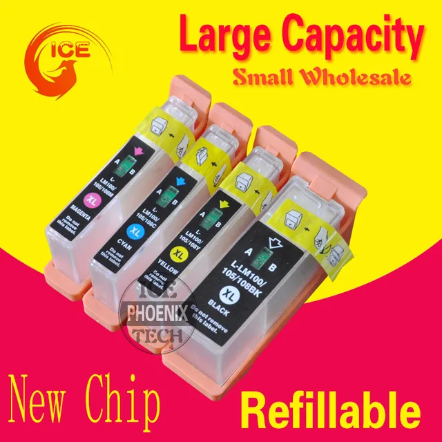 Refill cartridge for lexmark 100 100A 100xl 105xl 108xl with chip for