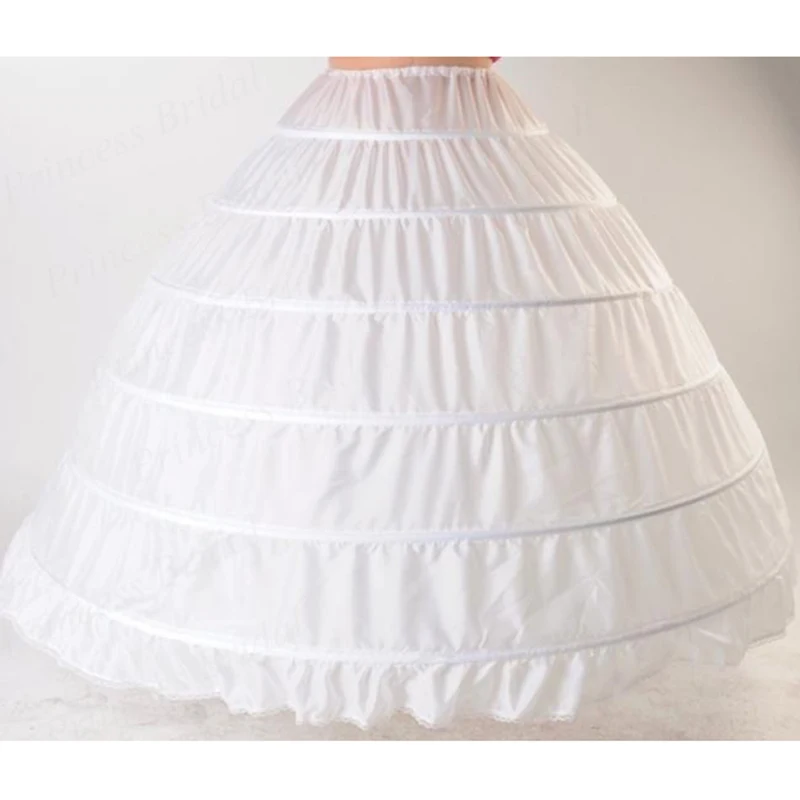 High Quality White 6 Hoops Petticoats Crinoline Slip Underskirt For