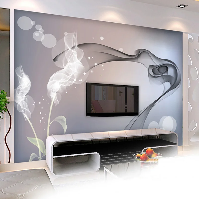 Modern Simple Abstract Art Smoke Photo Wallpaper Living ...