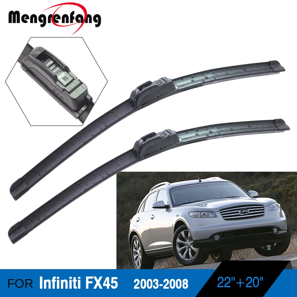 

Car Front Windscreen Wiper Blades Frameless Soft Rubber Wiper For Infiniti FX45 2003 2004 2005 2006 2007 2008