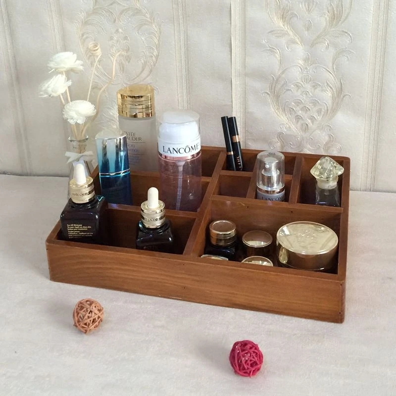 Goede Opbergdoos Dressoir Skincare Make Doos Plank Bureau Hout Meubels Tafelblad Accessoires Voor Woondecoratie