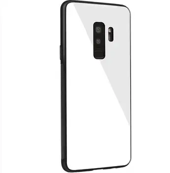 

50pcs/lot free shipping Luxury glass case cover back TPU Soft frame case For Samsung S9/S9PLUS/S8/S8PLUS/NOTE 8