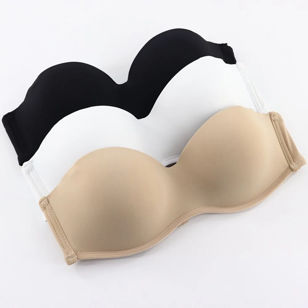 

Women Strapless Bra Sexy Lingerie lADIES Push up Bras Underwear Fashion Dress underwired Bralette BH Tops A B C D DD Cup