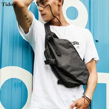 Tidog холщовая уличная Мужская модная повседневная нагрудная сумка