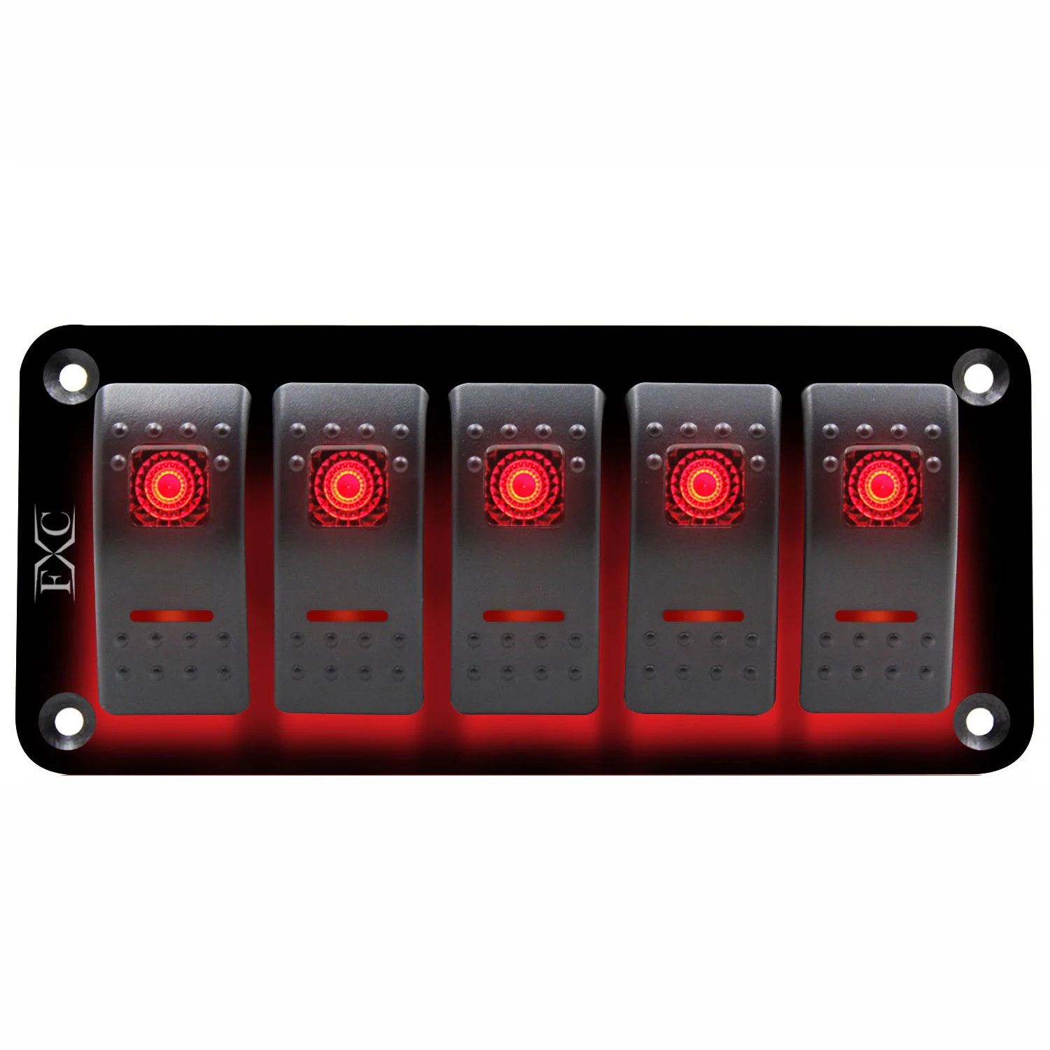 12V-24V 5 Gang red Rocker Switch Panel Circuit Breaker Boat Marine Waterproof Cigarette Lighter Socket Voltmeter | Обустройство дома