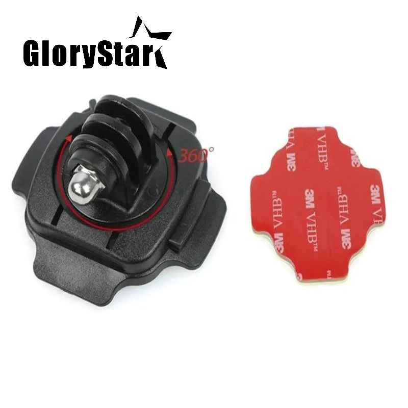 Koop 360 Motorhelm Rotary Klevende Basis Mounts voor GoPro Hero5 3 4 Sessie SJ4000 Xiaomi Yi 4 k Eken Action camera Accessoires