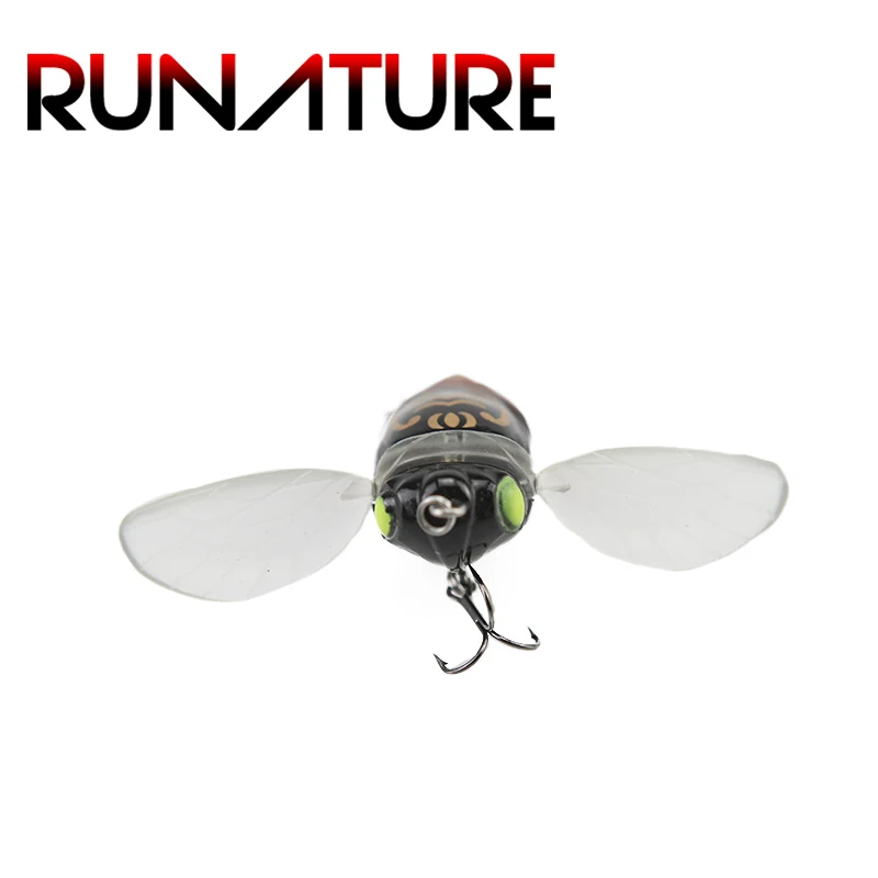 Runature Cicada жесткая приманка для рыбалки 40 мм/6 г Топ водные мухи приманки в виде насекомых Рыбалка Isca искусственная жесткая приманка рыболовные снасти