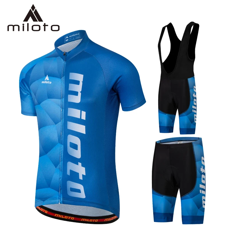 

MILOTO Anti UV Cycling Clothing short suits Male Quick-drying Cycling Jersey set short Sleeve mtb riding mountain bike sportwear