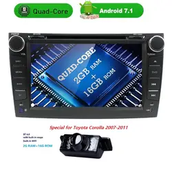 2 DIN Android 7.1 автомобиль dvd мультимедийный плеер для Toyota Corolla 2007 2008 2009 2010 2011 1024*600 GPS авторадио автомагнитол cd2gram