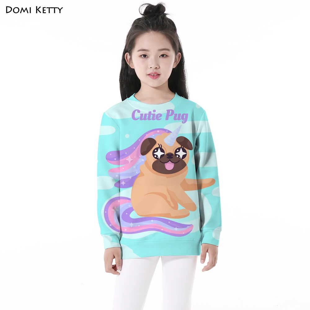 

Domi Ketty girls hoodies print dog rainbow funny kids boys casual long sleeve sweatshirts children birthday pullover clothes