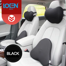 LOEN 1Set Soft Car Neck Pillow 3D Auto Seat Back Lumbar Support For 4 Seasons Space Memory Foam Fabric Black Headrest Pillow LOEN 1Set Soft Car Neck Pillow 3D Auto Seat Back Lumbar Support For 4 Seasons Space Memory Foam Fabric Black Headrest Pillow
