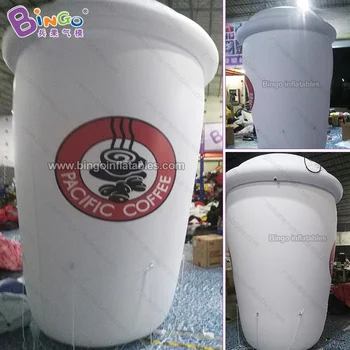 

Personalized airtight 10 feet inflatable white cup / PVC air sealed giant inflatable coffee cup floating in the air toy