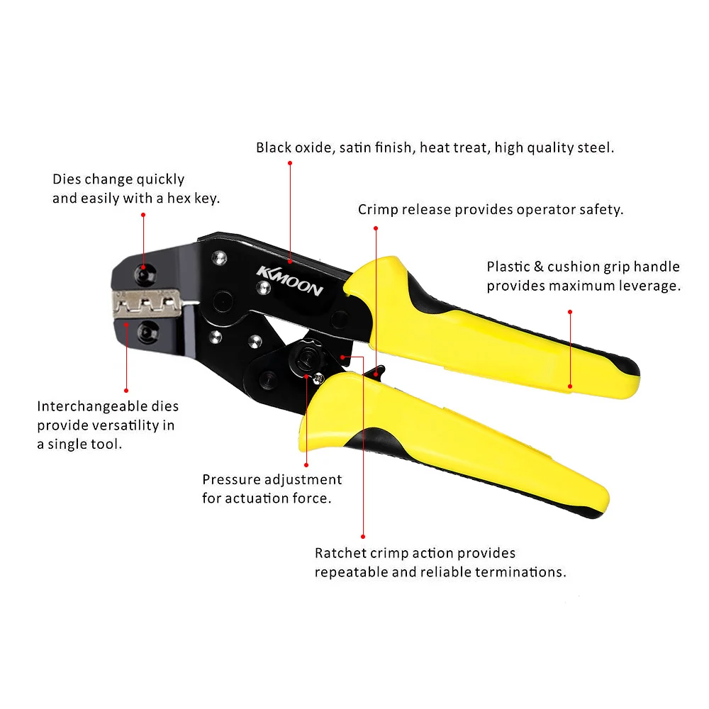 KKmoon Wire Crimpers Ratcheting Terminal Crimping Pliers Cord End Terminals K9V1 799899120974