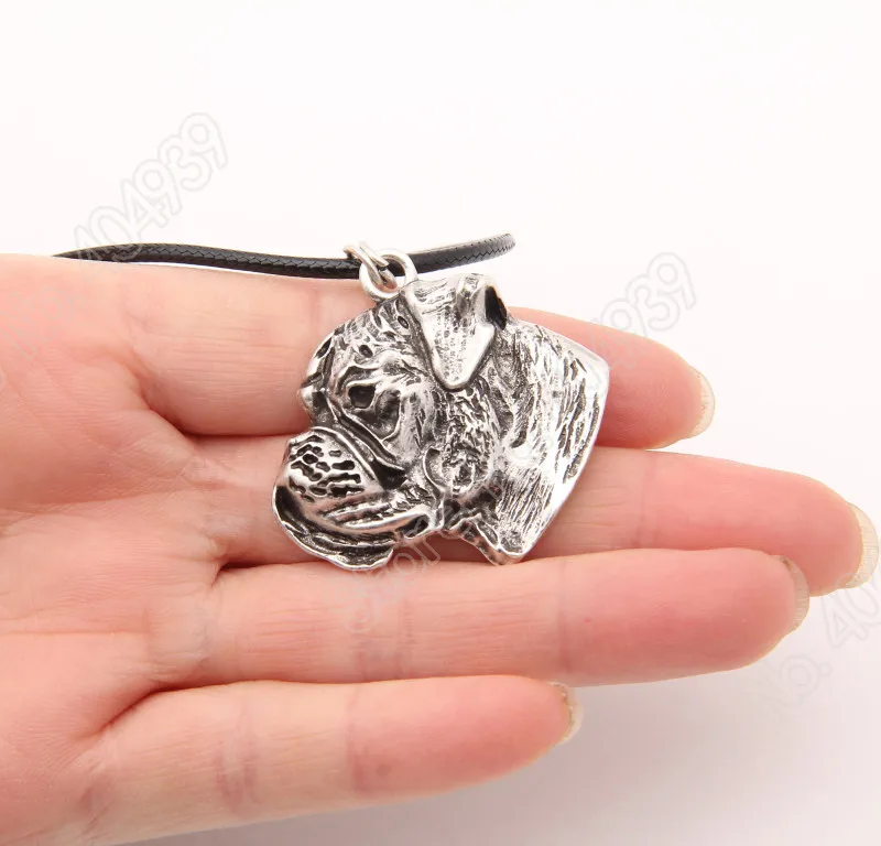 

New Boxer Dog Necklace Retro Antique Silver Dog Rescue Pendant Pet Memorial Gift for Women Lead Free Choker Necklaces & Pendants