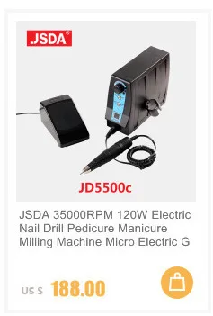 Настоящие JSDA JD5500 85 Вт электрические передовые маникюрные дрели для ногтей, профессиональный инструмент для педикюра, маникюрный аппарат, оборудование для дизайна ногтей, 35000 об/мин