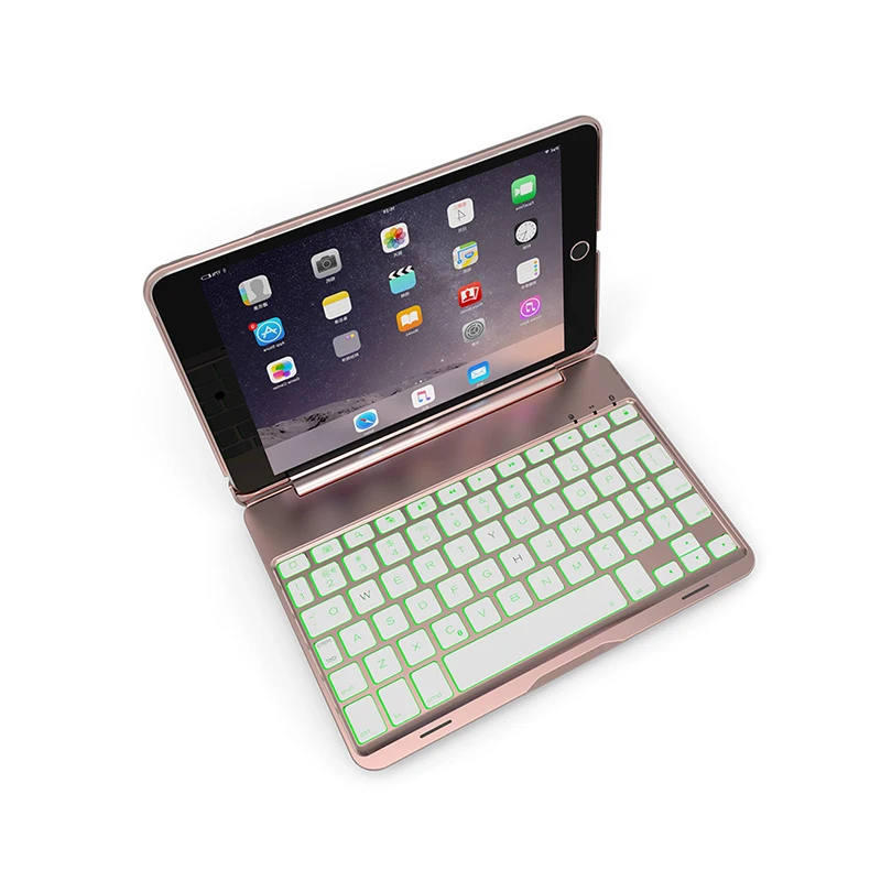 Ультратонкая фольга чехол для iPad mini 1/2/3 ПУ+ Алюминий раскладушка Bluetooth клавиатуры Smart Auto Sleep чехол для планшета Coque