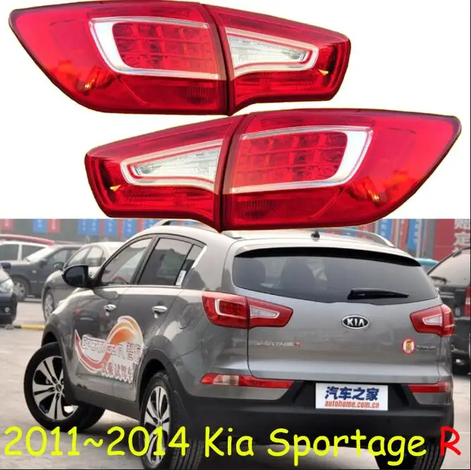 Автомобильный головной светильник для KIA Sportage R 2011~ светодиодные фары DRL ходовой светильник s Bi-Xenon sportageR Противотуманные фары с ангельскими глазками авто - Цвет: LED Taillight