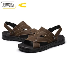 Camel Active/Новинка; летние сандалии из натуральной кожи; классические мужские сандалии для прогулок; Мужская обувь; Повседневная пляжная дышащая обувь для взрослых
