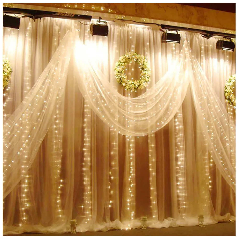 

Waterproof 6M x 3M 600 LED Wedding Light icicle Christmas Light LED String Fairy Light Bulb Birthday Party Garden Curtain Decor