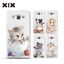 Grand prime G530 case for fundas Samsung Galaxy Grand Prime Cute cup cat PC G531 cover for coque Samsung Galaxy Grand Prime case