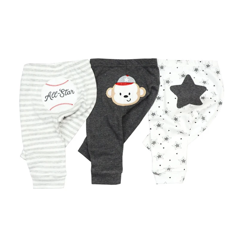 3/4 шт./лот, 0-12 месяцев, однотонные детские брюки для девочек, хлопковые однотонные детские штаны для новорожденных, штаны в полоску с рисунком для маленьких мальчиков