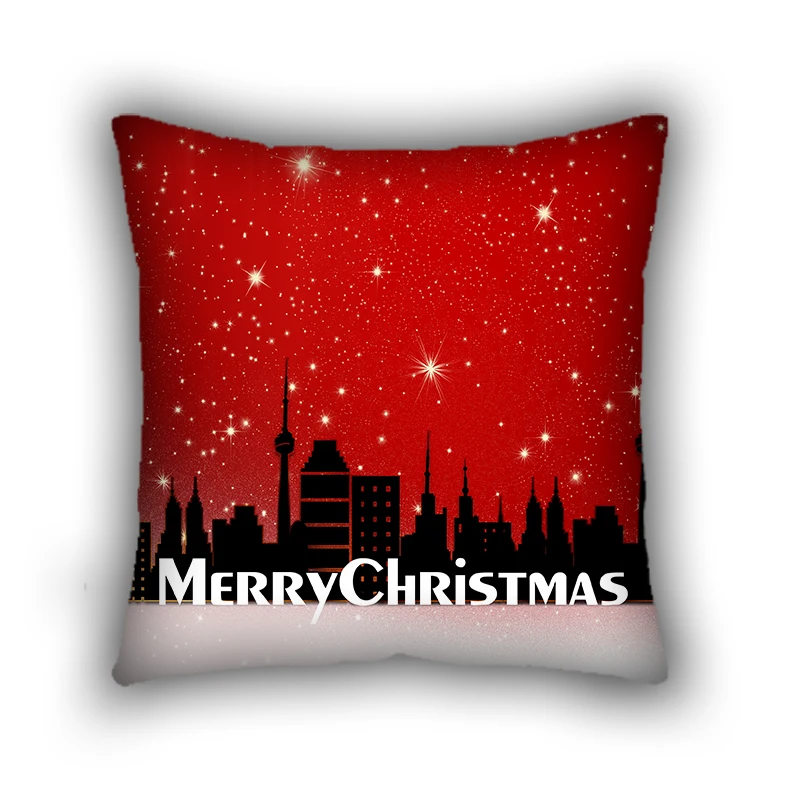 RUBIHOME New 3D Design Merry Christmas Creative Decorative Cushion Cover Throw Pillowcase Plush Polyester Fabric Home Decor Sofa
