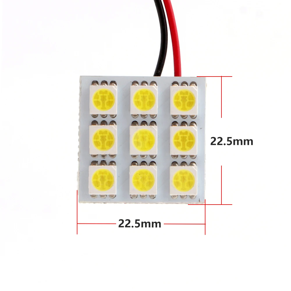 YM E-яркий 100 шт. белый T10 фестон-адаптер Панель 9 SMD 5050 3 вилочным держателем светодиодный светильник купол с фестонами светодиодные лампы Подсветка салона автомобиля светодиодный s