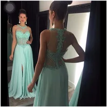 2016 vestidos de baile Kristall Lange Abschlussball-abendkleider Geraffte Chiffon Schnelles verschiffen Formale Partei-kleid vestidos de formatura