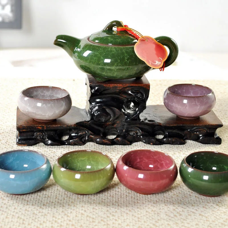 Фарфоровый ледяной набор Gaiwan, китайский чайный набор кунг-фу, Tenmoku, чайная чашка, чайная посуда, набор, китайские традиционные чайные наборы из костяного фарфора, подарок - Цвет: 1