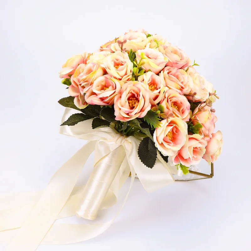 Ручной работы букет невесты красота пены розы цветок невесты Брошь маленький цветок из прозрачного хрусталя ramo de novia 2019