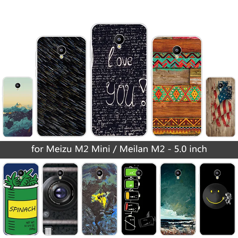 5.0 inch for Meizu M2 Mini Case Soft TPU Silicone Back Black Matte Cover Luxury Clear Heaven Phone Cases Capa |