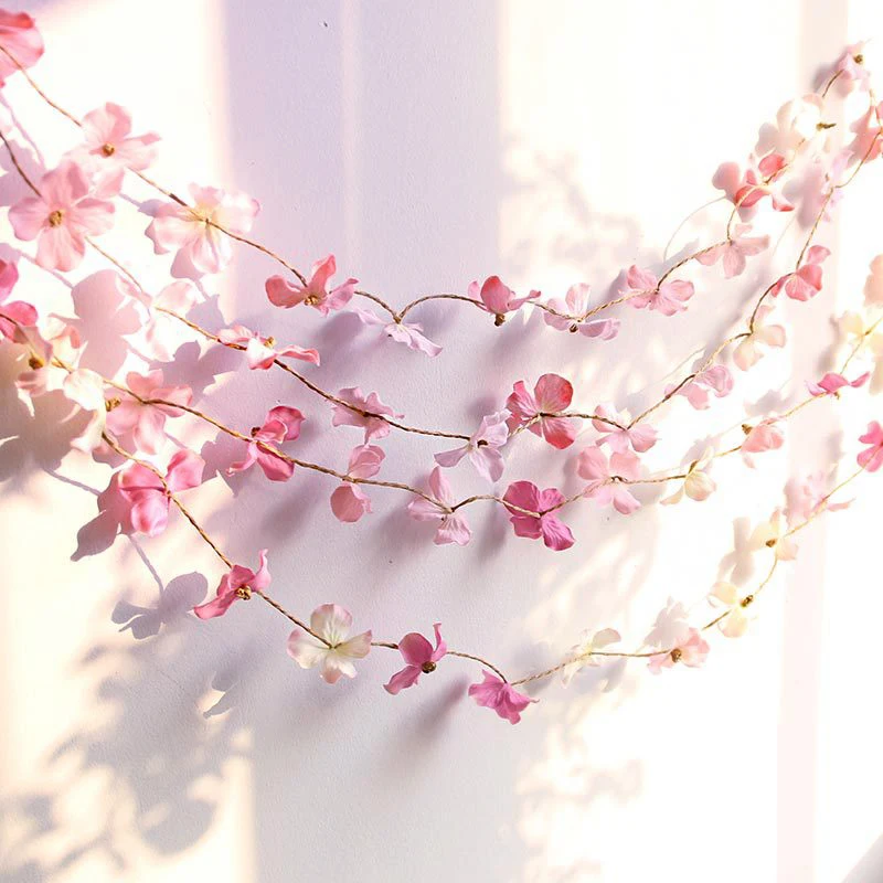 150CM 100% Handmade Rustic Party Mariage Decorative Crafts Wreaths Artificial Flowers Garland Strings Home Wedding Decoration