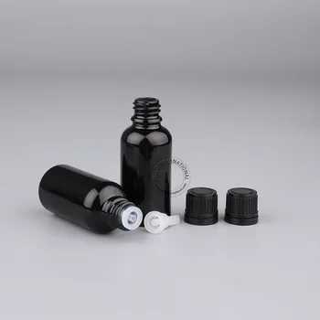 

Makeup Tools 20pcs/Lot 30ml Essential Oil Glass Bottle with Black Tamper Evident and Orifice Reducer, Cosmetic Container