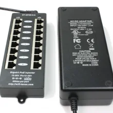 8 портов гигабитная мощность по Ethernet PoE инжектор для 802.3af/пассивный 802.3at с 48v120w Источник питания: GPOE-8A-48v120w