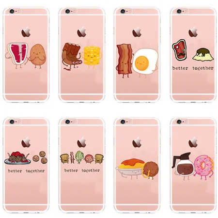 Taste buds lovely cartoon steaks mobile phone TPU soft shell fashion For Iphone 6s X 8 7pius 5s 7 6PIUS | Мобильные телефоны и