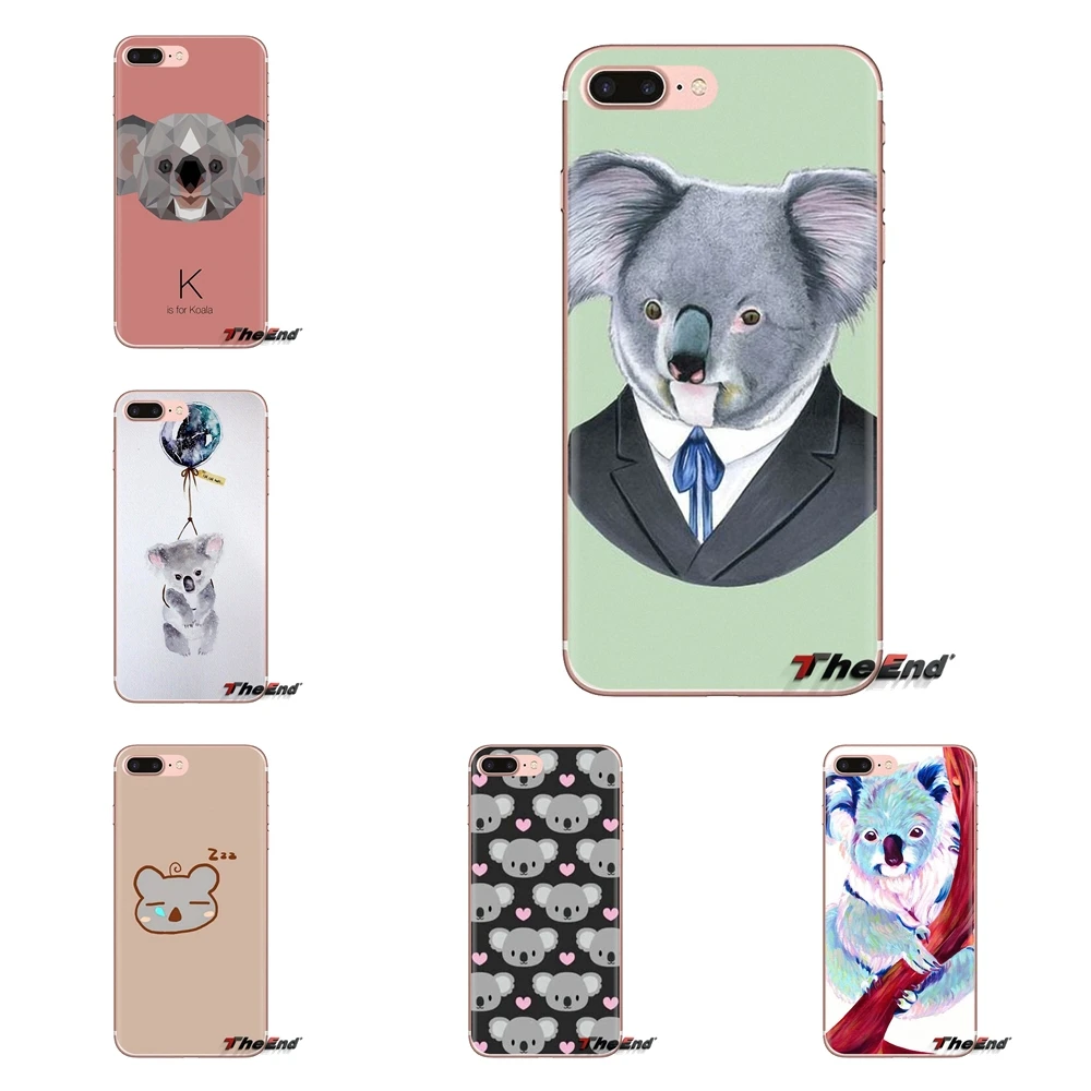 For iPod Touch Apple iPhone 4 4S 5 5S SE 5C 6 6S 7 8 X XR XS Plus MAX Soft Transparent Cases Covers animal Koala Art Collage |