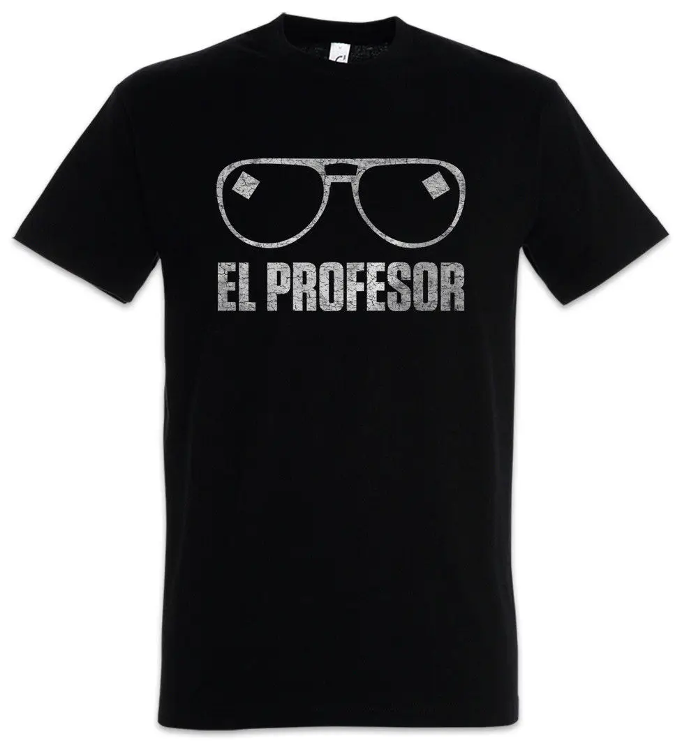 

El Professor T-Shirt Money Mask La Casa Heist de Papel Dali Tokio Glasses New Short Sleeve Round Collar Mens T Shirts Fashion