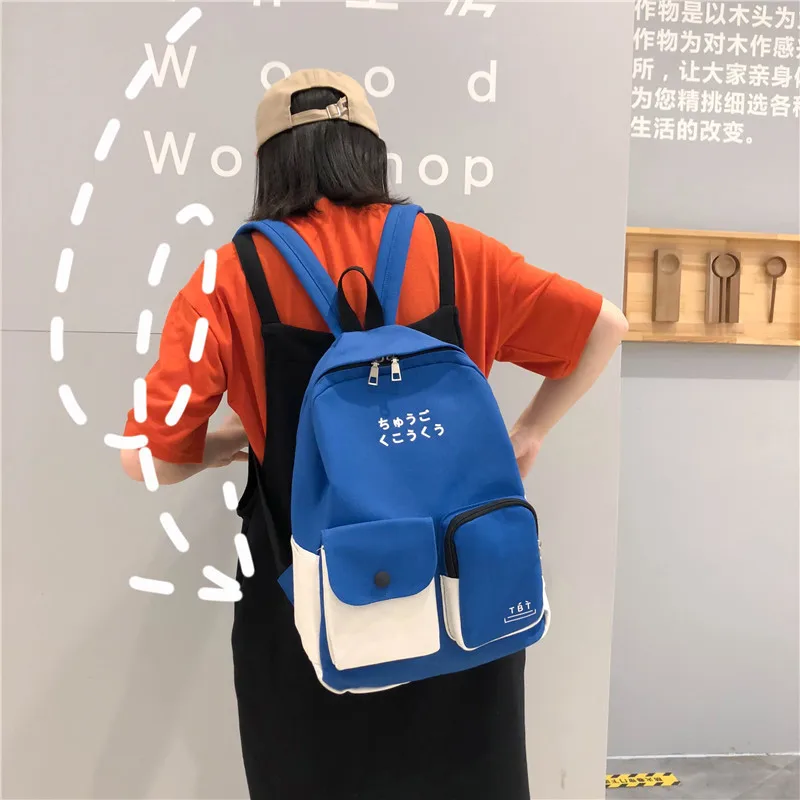 

Waterproof canvas Women Backpack Female Large capacity high schoolbag Korean Vintage girl Shoulder Bags Travel Bag Mochila