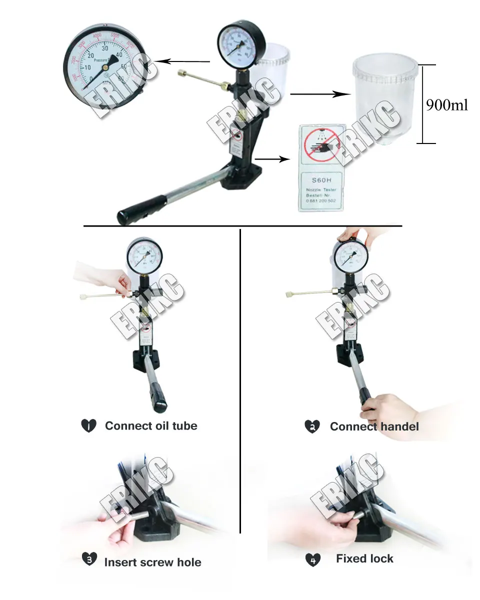 ERIKC Высокоточный черный пьезо инжектор тестер и дизельный инжектор и Топливная форсунка тестер дизельного впрыска Ремонтное оборудование