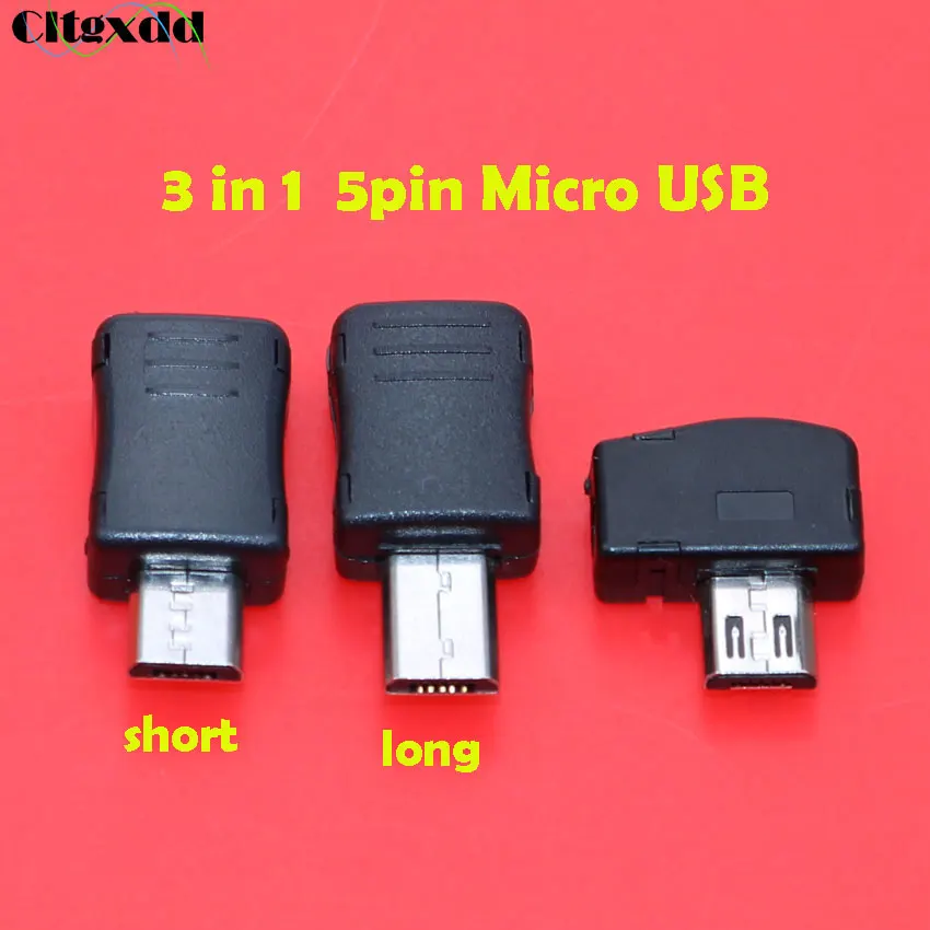 Cltgxdd 1 шт. Micro USB 5 pin штекер коннектор длинный/короткий/изогнутый V8 порт Сварка данных OTG интерфейс линии DIY кабель для передачи данных