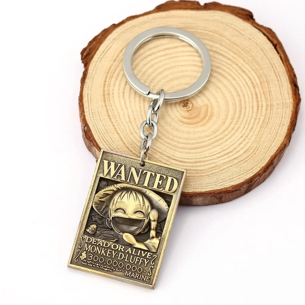 HSIC Japanese Anime Key Chain One Piece Luffy Straw Hat Skull Pendants