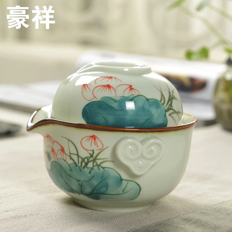 1 горшок чашка Gaiwan расписанный вручную фарфоровый чайник для чая гайвань чайный