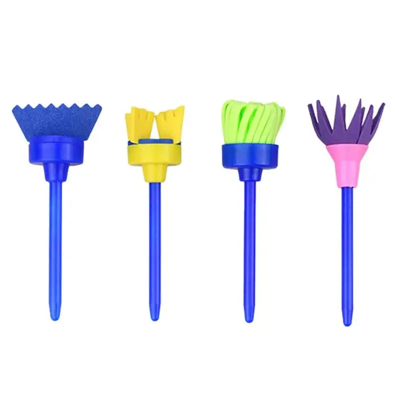 

4pcs DIY Painting Foam Brushes Art Graffiti Creative Sponge Drawing Brush Painting Brushes Tool Accessory for Toddlers