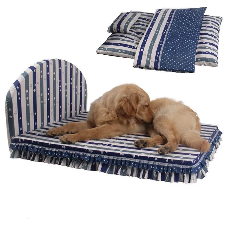 2018 new arrival kawaii stripped dog bed for puppy dog baskets beds dog